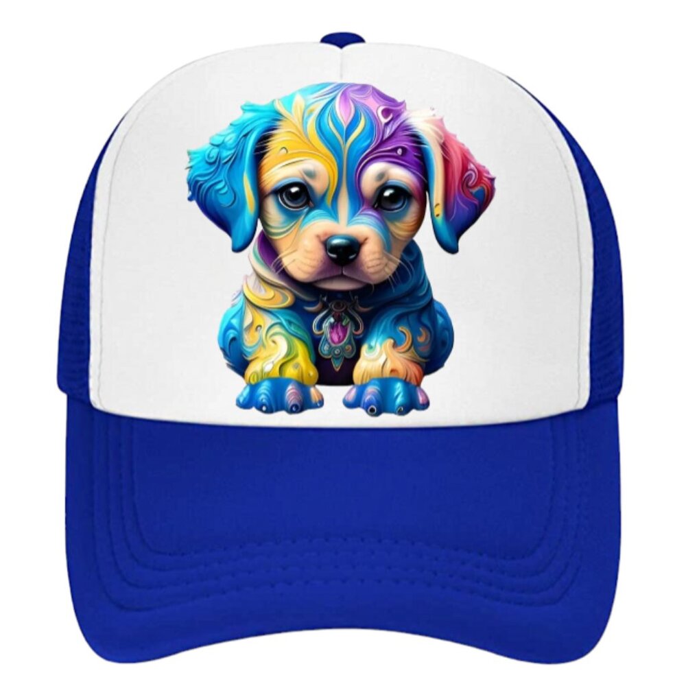 Dog Hat Baseball Hat Trucker Hat Adjustable Snapback Hat Unisex Colorful Puppy